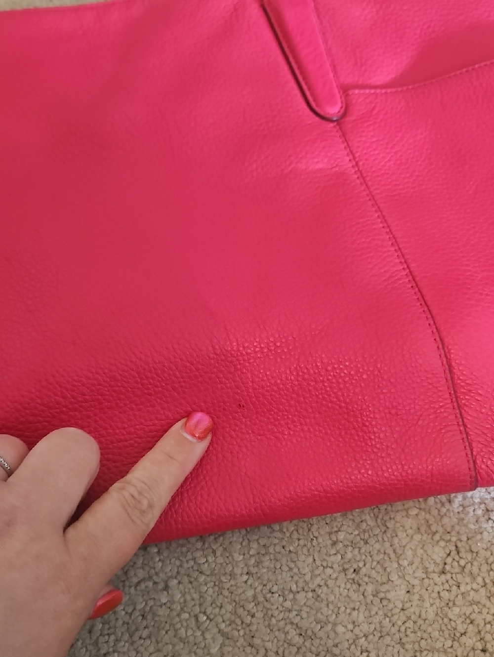 EUC Coach Ava Pink Pebble Leather Tote Bag - Signature Gold Logo - Picture 12 of 14